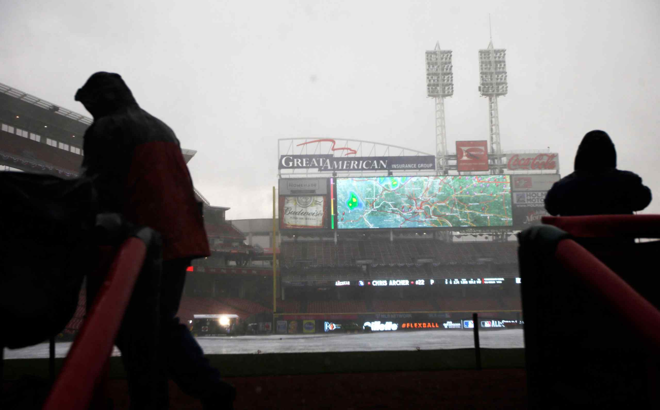 A rained out baseball game.